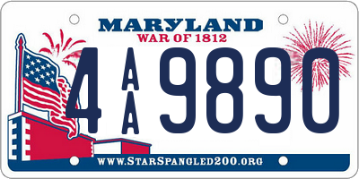 MD license plate 4AA9890