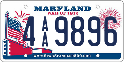 MD license plate 4AA9896