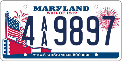 MD license plate 4AA9897