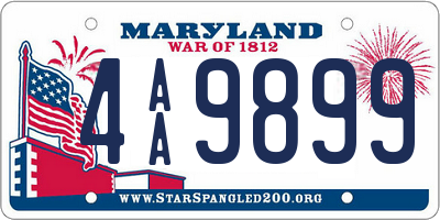 MD license plate 4AA9899