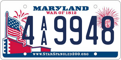 MD license plate 4AA9948