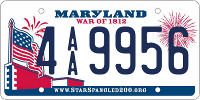 MD license plate 4AA9956