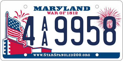MD license plate 4AA9958