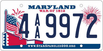 MD license plate 4AA9972