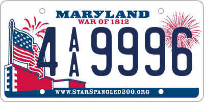 MD license plate 4AA9996