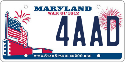 MD license plate 4AAD