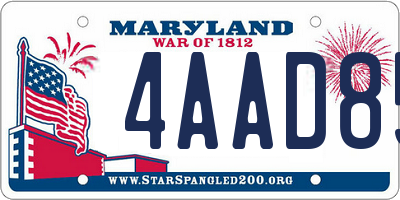 MD license plate 4AAD85