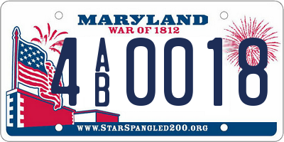 MD license plate 4AB0018