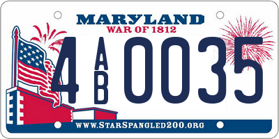 MD license plate 4AB0035