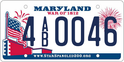 MD license plate 4AB0046