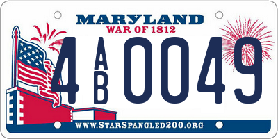 MD license plate 4AB0049