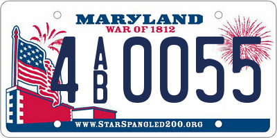 MD license plate 4AB0055