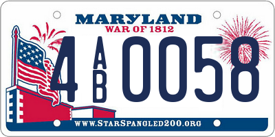 MD license plate 4AB0058