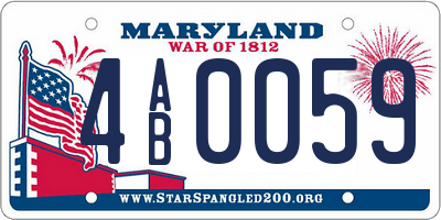 MD license plate 4AB0059