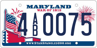 MD license plate 4AB0075