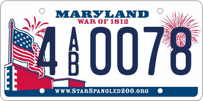 MD license plate 4AB0078