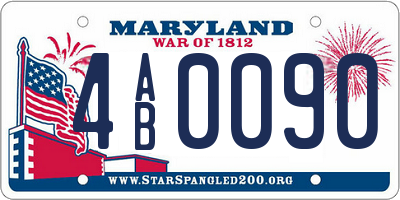 MD license plate 4AB0090