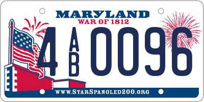 MD license plate 4AB0096
