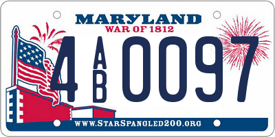 MD license plate 4AB0097