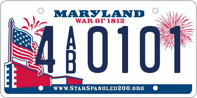 MD license plate 4AB0101