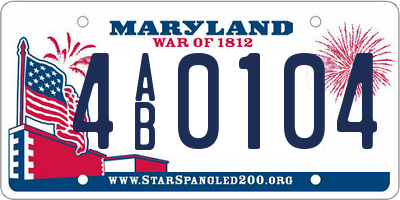 MD license plate 4AB0104