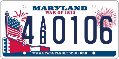 MD license plate 4AB0106