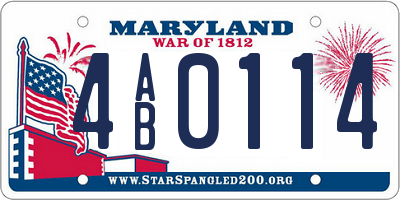MD license plate 4AB0114
