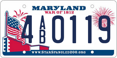 MD license plate 4AB0119