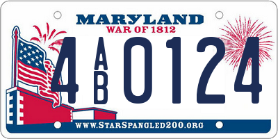 MD license plate 4AB0124