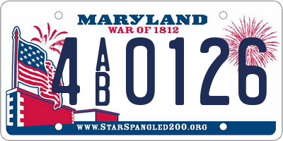 MD license plate 4AB0126