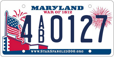 MD license plate 4AB0127