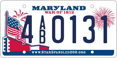 MD license plate 4AB0131