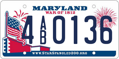MD license plate 4AB0136