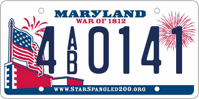 MD license plate 4AB0141