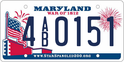 MD license plate 4AB0151