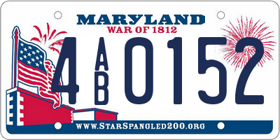 MD license plate 4AB0152
