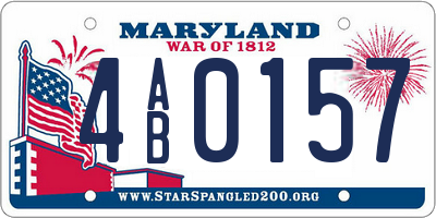 MD license plate 4AB0157