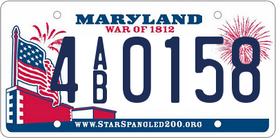 MD license plate 4AB0158