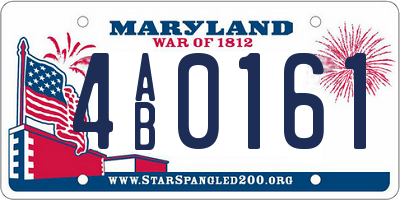 MD license plate 4AB0161