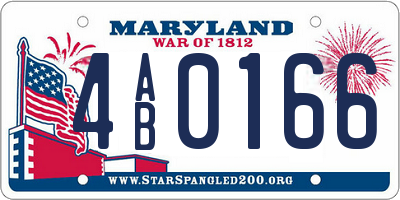 MD license plate 4AB0166