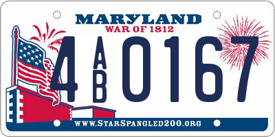 MD license plate 4AB0167