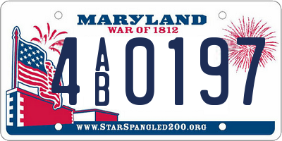 MD license plate 4AB0197