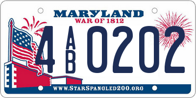 MD license plate 4AB0202