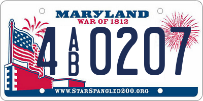 MD license plate 4AB0207