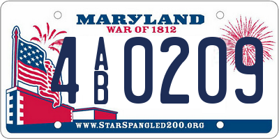 MD license plate 4AB0209