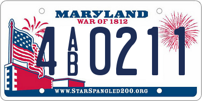 MD license plate 4AB0211