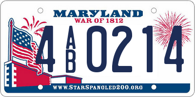 MD license plate 4AB0214