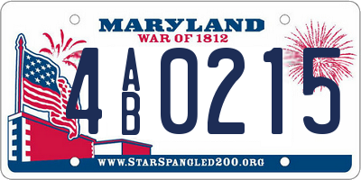 MD license plate 4AB0215
