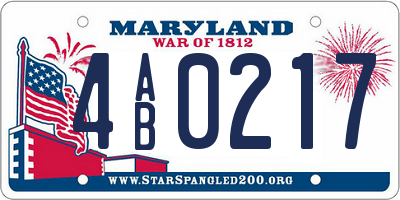 MD license plate 4AB0217