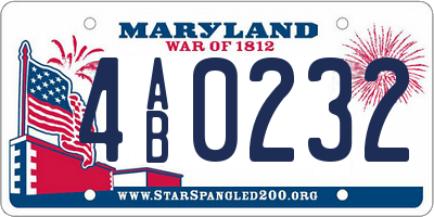 MD license plate 4AB0232
